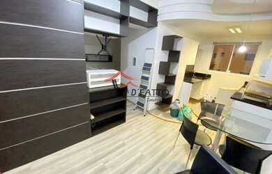 Imagem: O apartamento possui 1 Dormitório, 1 Banheiro, 1 Vaga na garagem