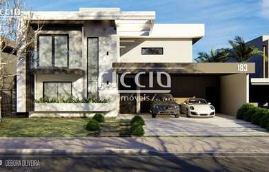 Imagem: A casa em condomínio possui 4 Dormitórios, 5 Banheiros, 4