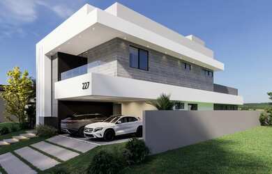 Imagem: A casa possui 4 Dormitórios, 4 Banheiros, 5 Vagas na garagem