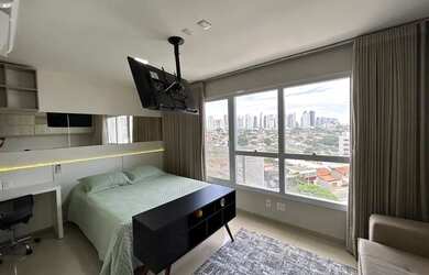 Imagem: O studio possui 1 Dormitório, 1 Banheiro, 1 Vaga na garagem