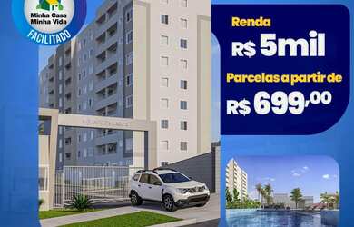 Imagem: O apartamento possui 2 Dormitórios, 1 Banheiro, 1 Vaga na garagem