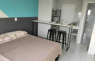 Imagem: O apartamento possui 1 Dormitório, 2 Vagas na garagem e está