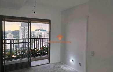 Imagem: O apartamento possui 1 Dormitório, 1 Banheiro, 1 Vaga na garagem