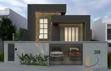 Imagem: A casa possui 4 Dormitórios, 2 Banheiros, 3 Vagas na garagem