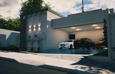 Imagem: A casa possui 4 Dormitórios, 4 Banheiros, 5 Vagas na garagem