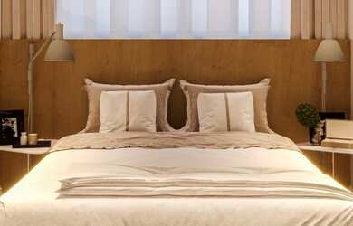 Imagem: O apartamento possui 1 Dormitório, 1 Banheiro, 1 Vaga na garagem