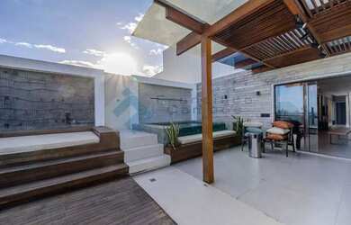 Imagem: O apartamento na cobertura possui 3 Dormitórios, 4 Banheiros