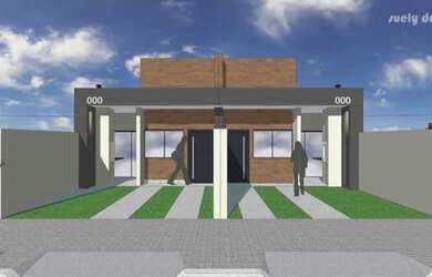 Imagem: A casa possui 3 Dormitórios, 2 Banheiros, 2 Vagas na garagem