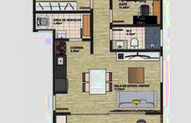 Imagem: A casa possui 2 Dormitórios, 2 Banheiros, 50m² de Área e