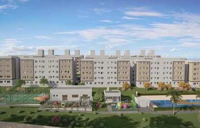 Imagem: O apartamento possui 2 Dormitórios, 1 Banheiro, 1 Vaga na garagem