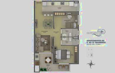 Imagem 8: Apartamento com 3 dormitórios à venda, 93 m² por R$ 714.172,74 - Centro - São Leopoldo/RS
