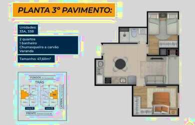 Imagem 11: MALIBU RESIDENCIAL AP206. Churrasqueira, Ar-condicionado, Imóvel novoe64m²...