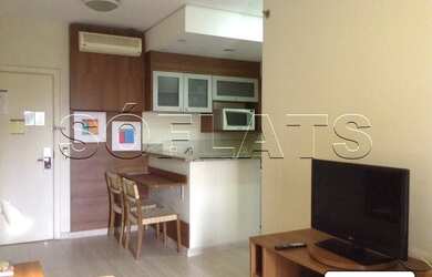 Imagem: O apartamento possui 1 Dormitório, 1 Banheiro, 1 Vaga na garagem