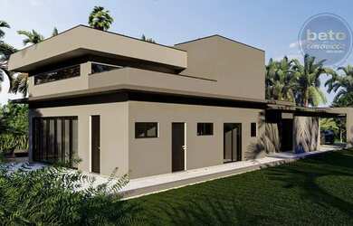 Imagem: A casa possui 4 Dormitórios, 5 Banheiros, 2 Vagas na garagem