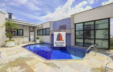 Imagem: O apartamento na cobertura possui 4 Dormitórios, 5 Banheiros