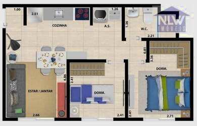 Imagem 1: Apartamento à venda, 41 m² por R$ 190.000,00 - Jardim Miray - Itaquaquecetuba/SP