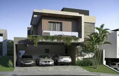 Imagem: A casa em condomínio possui 4 Dormitórios, 5 Banheiros, 4