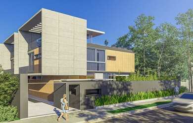 Imagem: A casa em condomínio e possui 4 Dormitórios, 5 Banheiros