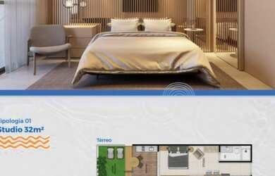 Imagem 7: Apartamento STUDIO venda com 26 m² - 1 quarto em Praia dos Carneiros...