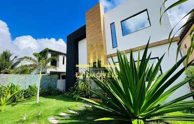 Imagem: A casa em condomínio possui 4 Dormitórios, 4 Banheiros, 2