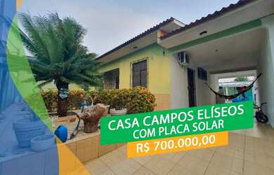 Imagem: A casa possui 4 Dormitórios, 2 Banheiros, 3 Vagas na garagem