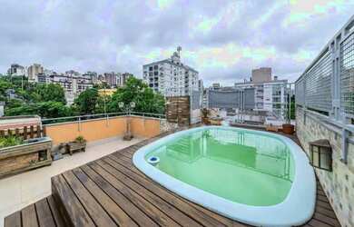 Imagem: O apartamento na cobertura possui 3 Dormitórios, 4 Banheiros