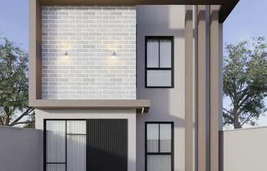 Imagem: A casa possui 3 Dormitórios, 2 Banheiros, 2 Vagas na garagem