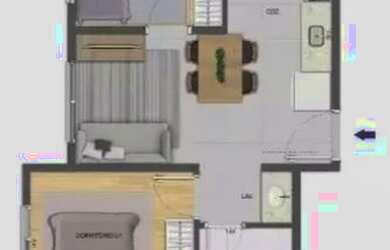 Imagem: O apartamento possui 2 Dormitórios, 1 Banheiro, 49m² de Área