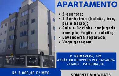 Imagem: O apartamento possui 2 Dormitórios, 1 Banheiro, 1 Vaga na garagem