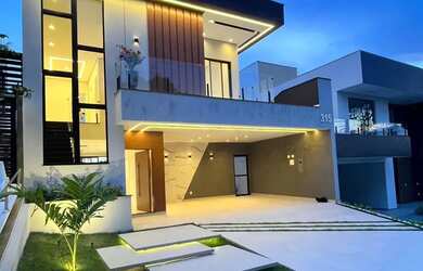 Imagem: A casa em condomínio possui 4 Dormitórios, 5 Banheiros, 4