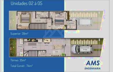 Imagem 2: Sobrados Novos com 02 suítes à Venda no Pontal de Santa Marina - Caraguatatuba
