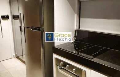 Imagem: O apartamento possui 1 Dormitório, 1 Banheiro, 1 Vaga na garagem