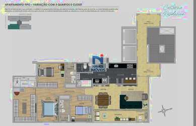 Imagem 4: apto 130,94 m² 02 suítes e 02 semi, espaço gourmet, sauna, piscina...