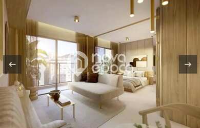 Imagem: O studio possui 1 Dormitório, 1 Banheiro, 37m² de Área e