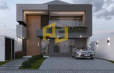 Imagem: A casa em condomínio possui 4 Dormitórios, 5 Banheiros, 3