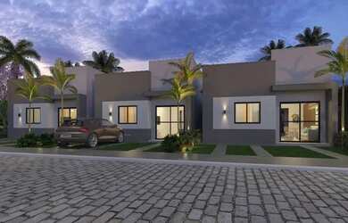 Imagem: A casa em condomínio possui 2 Dormitórios, 1 Banheiro, 2 Vagas