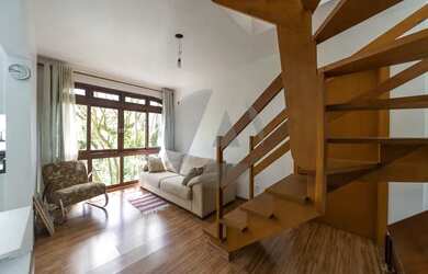 Imagem: O apartamento na cobertura possui 1 Dormitório, 2 Banheiros