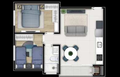Imagem 12: MALIBU RESIDENCIAL AP206. Churrasqueira, Ar-condicionado, Imóvel novoe64m²...