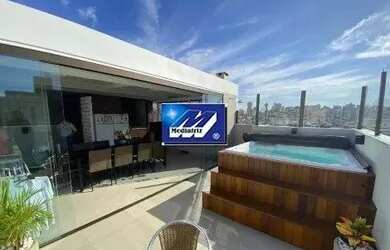 Imagem: O apartamento na cobertura possui 4 Dormitórios, 4 Banheiros