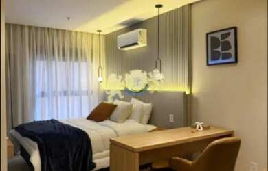 Imagem: O studio possui 1 Dormitório, 1 Banheiro, 27m² de Área e