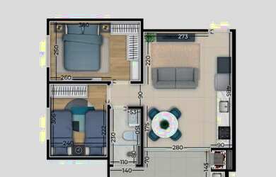 Imagem 15: MALIBU RESIDENCIAL AP206. Churrasqueira, Ar-condicionado, Imóvel novoe64m²...