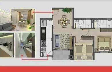 Imagem: O apartamento possui 2 Dormitórios, 2 Banheiros, 1 Vaga na