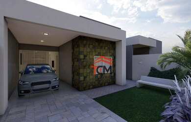 Imagem: A casa possui 3 Dormitórios, 2 Banheiros, 2 Vagas na garagem