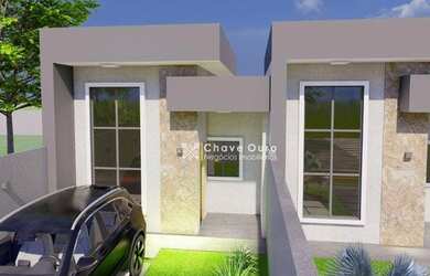 Imagem: A casa possui 3 Dormitórios, 2 Banheiros, 2 Vagas na garagem