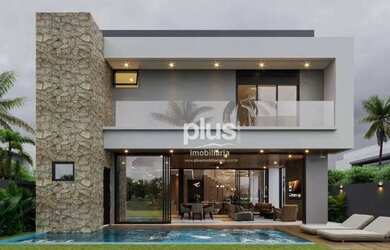 Imagem: A casa em condomínio possui 5 Dormitórios, 5 Banheiros, 4