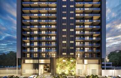 Imagem: O apartamento possui 1 Dormitório, 1 Banheiro, 1 Vaga na garagem