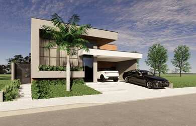 Imagem: A casa possui 4 Dormitórios, 5 Banheiros, 4 Vagas na garagem