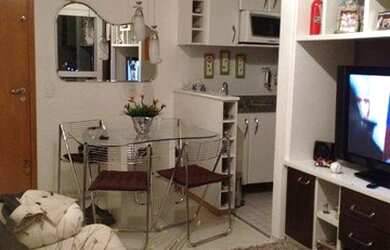 Imagem: O apartamento possui 1 Dormitório, 1 Banheiro, 1 Vaga na garagem