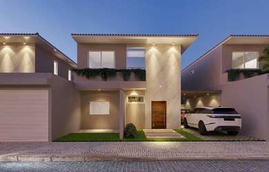 Imagem: A casa possui 4 Dormitórios, 4 Banheiros, 2 Vagas na garagem