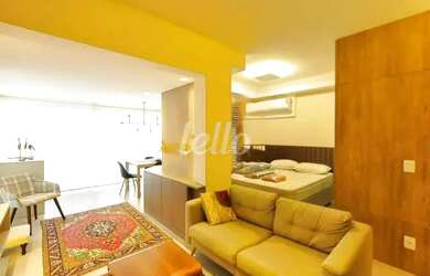 Imagem: O apartamento possui 1 Dormitório, 1 Banheiro, 1 Vaga na garagem